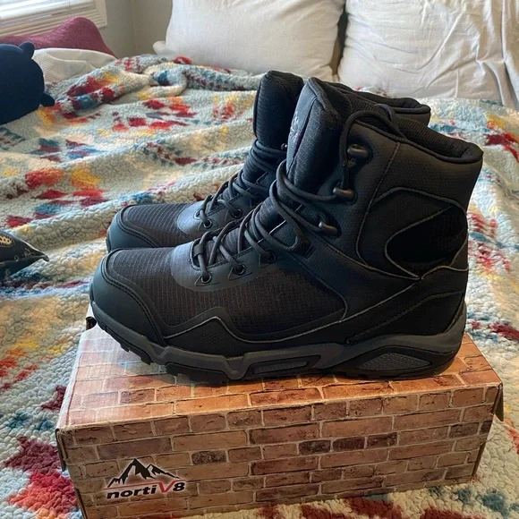 NORTIV 8 Men's Waterproof Hiking Boots Mid Trekking Lightweight Mountaineering - Picture 1 of 5
